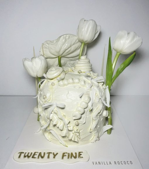 White Bloom Cake